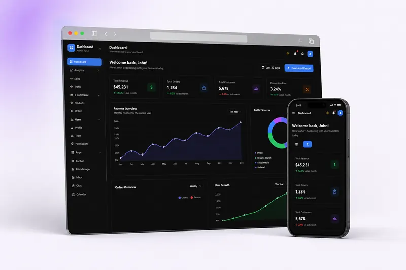 Dashboard Pro — admin template built by Mustak Ahmed Kafy