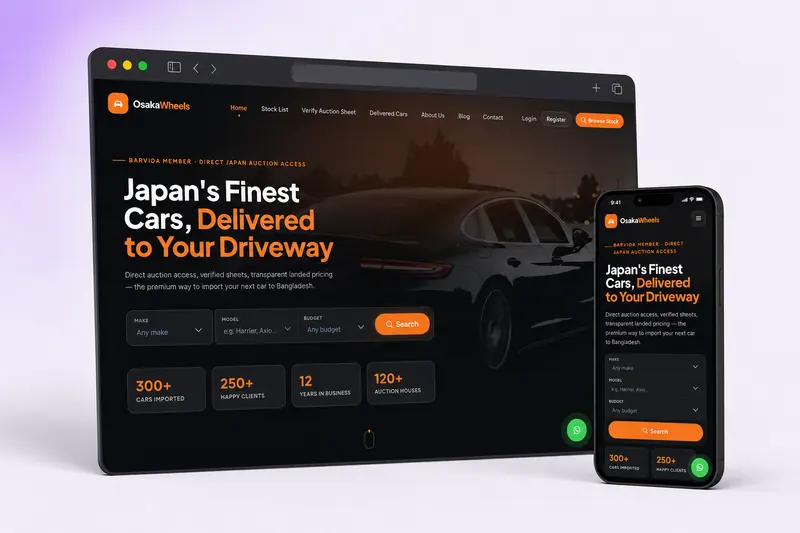 OsakaWheels — full-stack web platform built by Mustak Ahmed Kafy