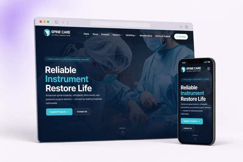 Spine Care Bangladesh — corporate website built by Mustak Ahmed Kafy